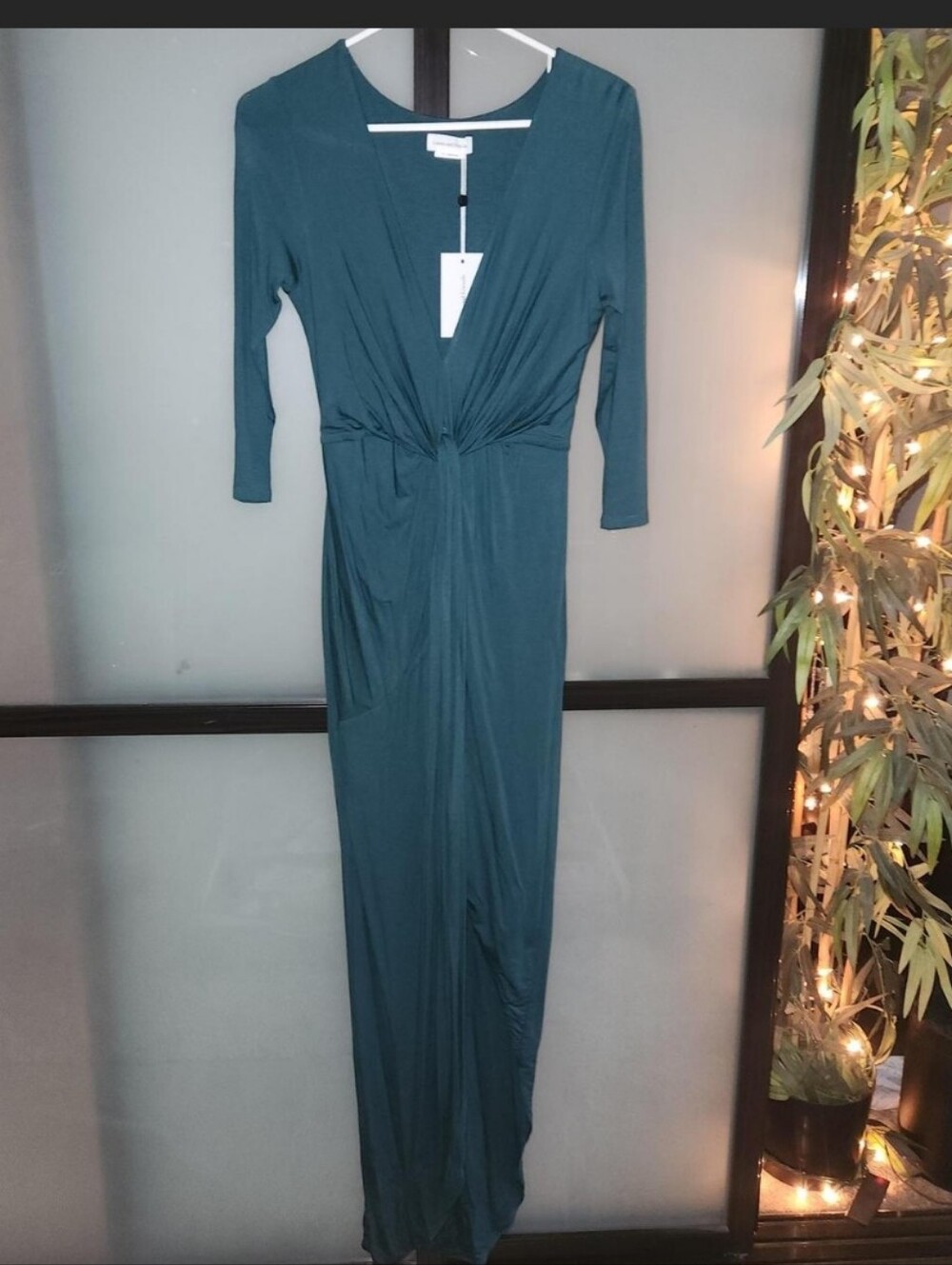 *BRAND NEW*Elegant Teal Twist-Front Maxi Dress - Long Sleeve